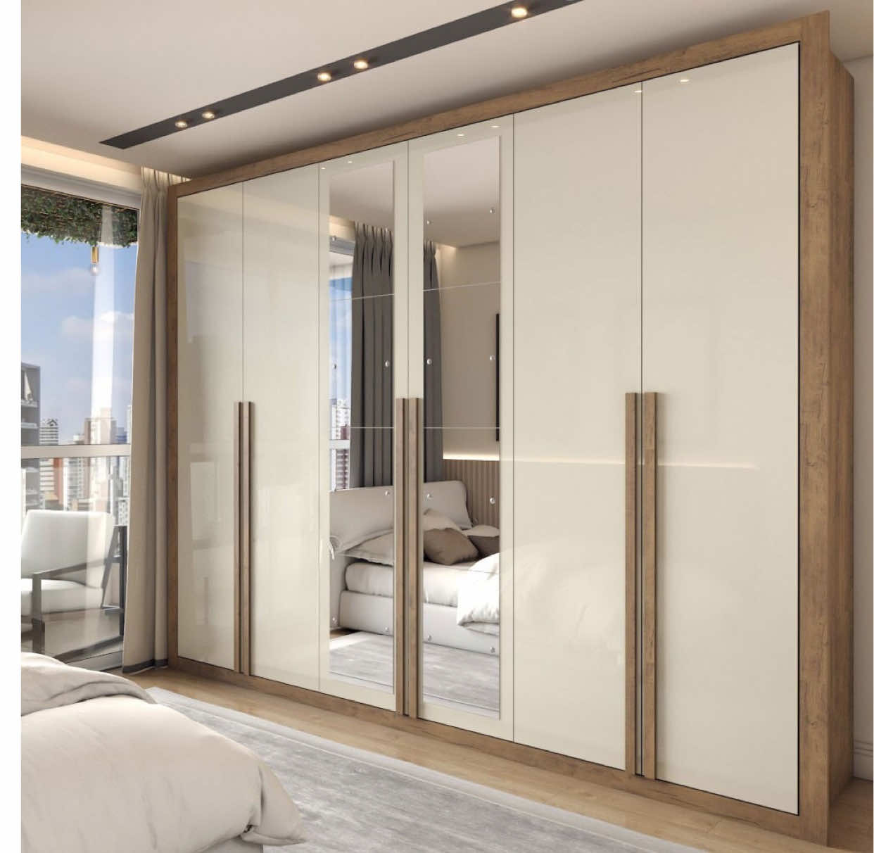 Guarda-Roupa Casal Severo 6 Portas 6 Gavetas com Espelho 😱 produto em 50% de desconto últimos de estoque 😱 link de desconto nos comentários , cole e aproveite ✨##guardaroupa##gavetas##espelho