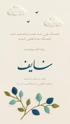 بشارة مولود بأسم نايف 🤍. #اكسبلورexplore #بيبي #مواليد #مولود 