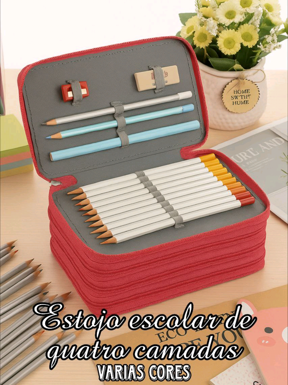 #não perca a oportunidade de adquirir esse lindo Estojo Escolar Box – quatro camadas, 72 furos e espaço de sobra para todo seu material! Perfeito para quem ama organização e estilo!