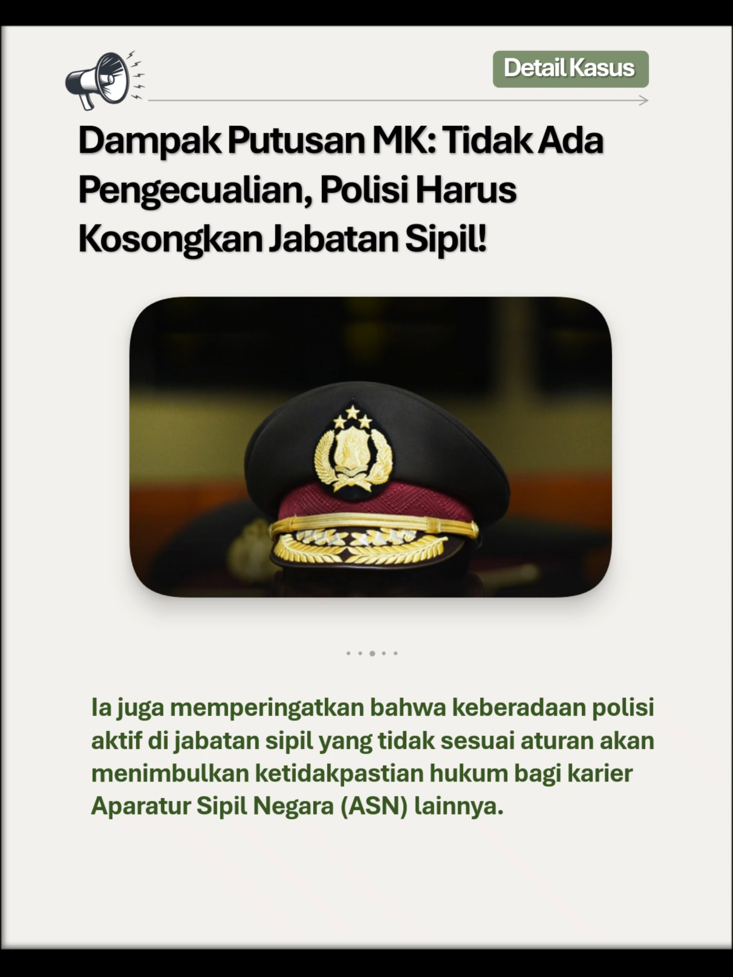 Siapa Saja yang Kena? Ratusan Polisi di Jabatan Sipil Terancam Mundur Paksa Setelah Putusan MK. #mk #hukum #polisiindonesia #polisiindonesia🇮🇩 #pejabat #jabatansipil #polisi #nkri #dpri #republikindonesia #dk612 #beritatiktok #beritaviral #beritaterkini #fypシ #fyp #fyppppppppppppppppppppppp #detailkasus