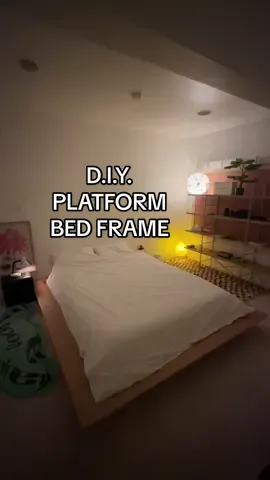 DIY budget Japanese platform bed  #bedframe #floatingbedframe #interiorstyling #diyproject #fyp 