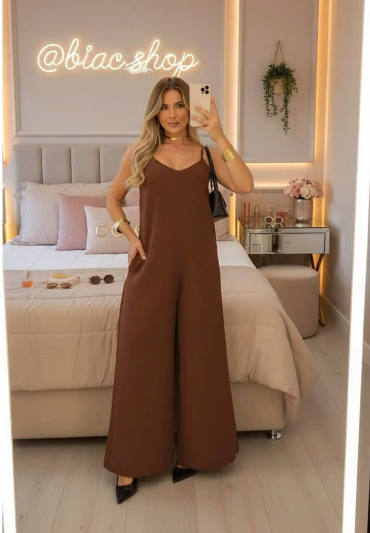 Macacão Feminino Longo Elegante #tiktokshopblackfridaybr #modafeminina #macacao #macacaofeminino #macacaolongo 