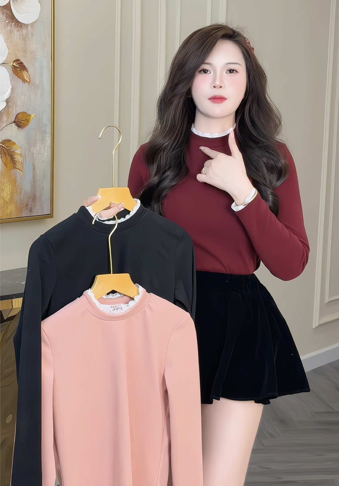 Áo giữ nhiệt lông cổ ren #champhanreview #aogiunhiet 