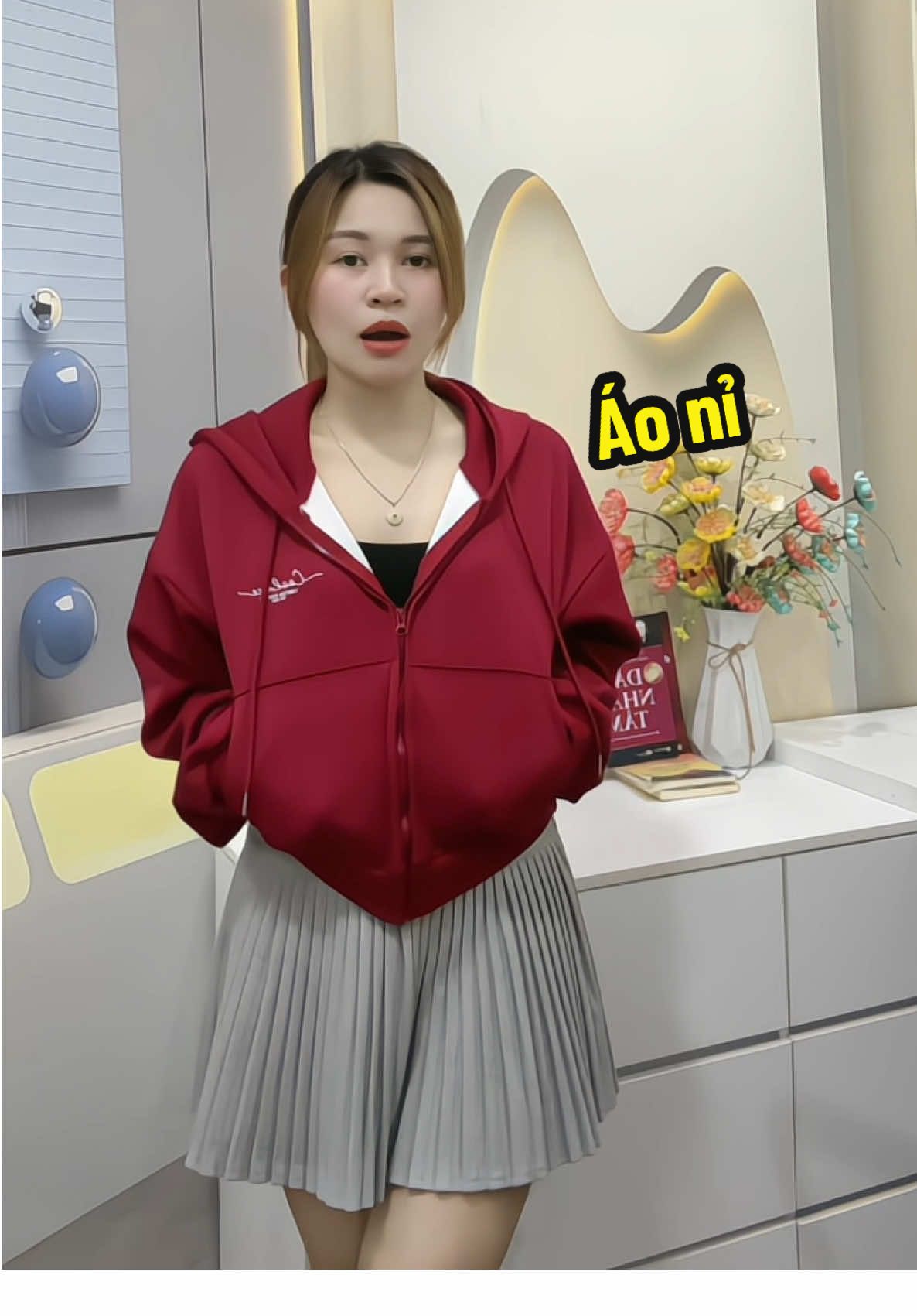 Áo hoodie nỉ dễ mặc #xuhuong #moingaymotoutfit #aoni #aohoodie 