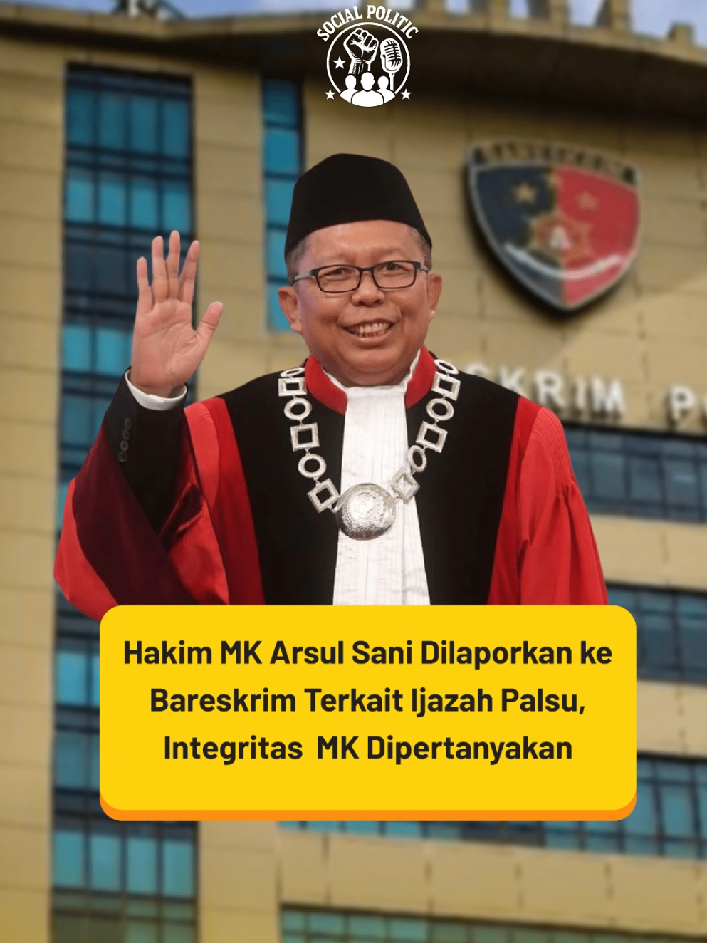 Hakim MK Arsul Sani resmi dilaporkan ke Bareskrim Polri oleh Aliansi Masyarakat Pemerhati Konstitusi (AMPK) terkait dugaan penggunaan ijazah palsu program doktor.  MK melalui juru bicaranya menyebut belum bisa memberikan komentar karena belum ada pembahasan internal. Sementara Arsul belum merespons permintaan klarifikasi terkait laporan tersebut. Publik kini menyoroti integritas akademik para penjaga konstitusi, sekaligus menunggu langkah lanjutan Bareskrim dan sikap resmi MK atas laporan ini. Transparansi dan akuntabilitas lembaga negara kembali menjadi perhatian besar masyarakat. #HakimMK #ArsulSani #IjazahPalsu #Bareskrim #MahkamahKonstitusi 