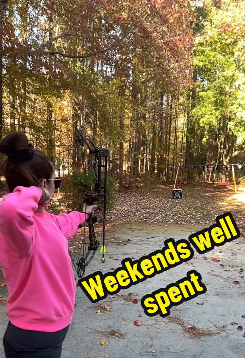 He gave me my Christmas present early so I could join him on his bow hunts 🫶🏻 And (very patiently) got me all sighted in. Finally got me putting in 1 inch groupings at ~30yds. May not be big deal to some but to me, stepping away from the shotgun and taking up bow hunting for the first time, I’m pretty stinkin stoked🤗#huntingtiktok  #deerhunt #missionbymathews  #bowhunting #tidewehuntingblind 