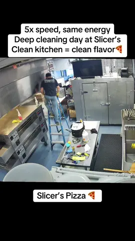 🧽 Deep cleaning day at Slicer’s! 💪 We take pride in keeping everything spotless — because great pizza starts with a clean kitchen 🍕✨ Clean space = quality taste. #SlicersPizza #CleanKitchen #PizzaDoneRight #BakersfieldEats #LocalBusiness   