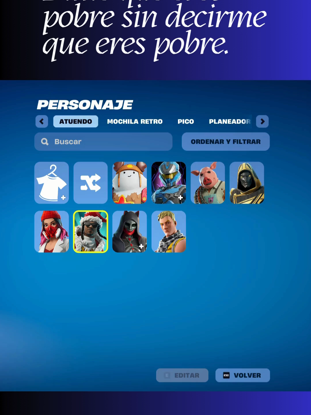 Fortnite Dime que eres pobre.