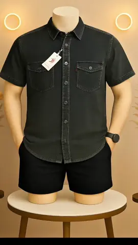 Baju kemeja jeans lengan pendek Pria dewasa Distro#kemeja #kemejajeans #viral #foryou 
