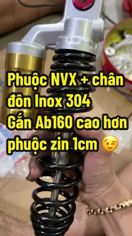 Phuộc NVX + chân đôn inox cao hơn phuộc zin 1cm .. Làm theo yêu cầu em trai Hà Nội ... Này về lên xe chở thêm em chân dài là bao nhỏng đít nha ae 🤣🤣🤣