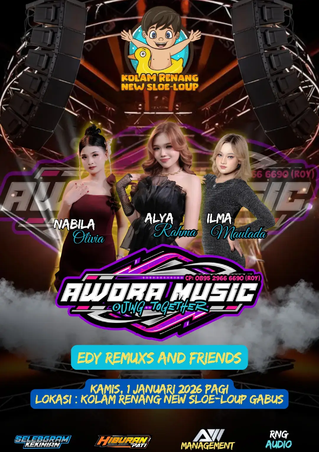 Bareng @oliviannabila @ilmaaulada @alyadwrh  di @kolamrenang_newsloeloup .. @mamas_tege @rama_e1  #aworamusicofficial #viralvideo #ojingtogether #tiktoktrend #fyp 