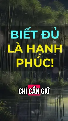 Chỉ cần biết đủ là hạnh phúc #Songchammoingay 