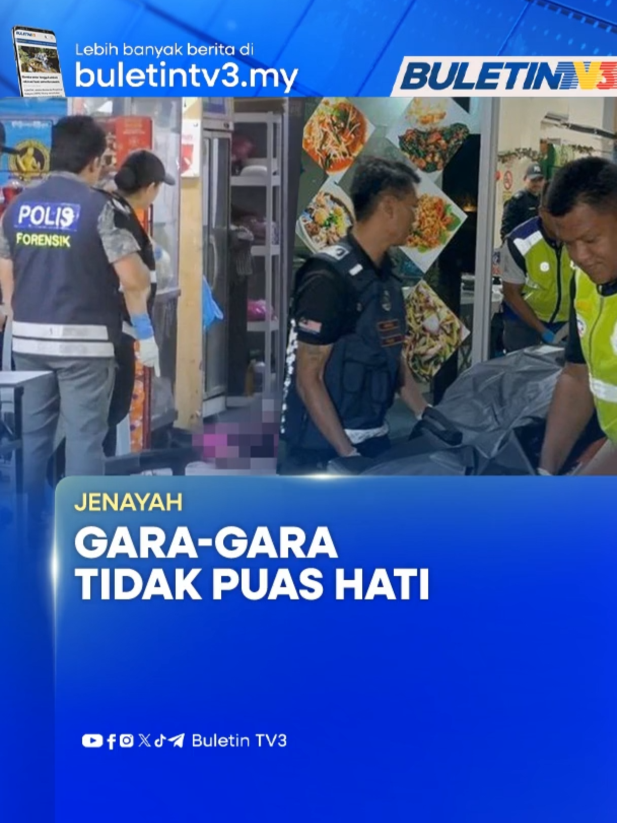 Pertengkaran antara seorang tukang masak warga myanmar dan seorang pelanggan berakhir tragis, apabila wanita itu maut ditikam di sebuah restoran di Lorong Bukit Juru, Pulau Pinang, jam 9 malam tadi. #BuletinTV3 #Jenayah #TukangMasak #Restoran