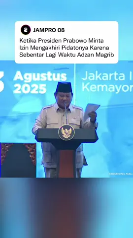Momen saat Presiden Prabowo Subianto, di tengah pidatonya yang berapi-api di hadapan ratusan hadirin dalam pengarahan Guru dan Kepala Sekolah Rakyat, Jakarta, pada Agustus lalu, beliau meminta izin untuk menyudahi sesinya karena waktu Maghrib sebentar lagi akan tiba. Dengan nada humoris, beliau berkelakar bahwa ia tidak ingin dimarahi oleh Menteri Agama. Ini menunjukkan sisi kerendahan hati seorang pemimpin negara, di mana ia tetap memprioritaskan kewajiban agama dan bahkan mengakui 'kekuasaan' Menteri Agama dalam urusan tersebut, yang disambut tawa dan tepuk tangan meriah dari para peserta. ​Prabowo menegaskan, 