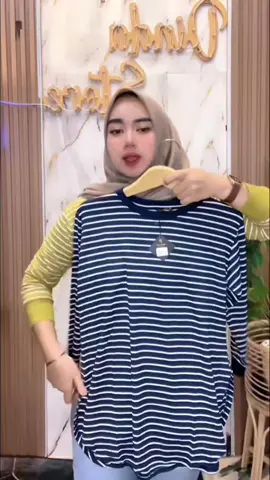 PP Fashion Kaos Stripe Wanita Oval Lengan Panjang #blouse #atasankoreanstyle #atasan #atasankombinasi #atasancantik 