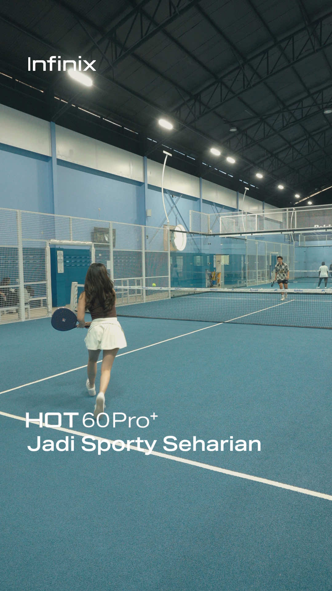 Nge-chargernya sekali, nemenin main padelnya seharian. Baterai besar di 5160mAh di Infinix HOT 60 Pro+ ajak lo lebih sporty tanpa khawatir lowbat.  #InfinixHOT60ProPlus #InfinixHOT60Series #BeautifulBeast #TipisTapiSadis 