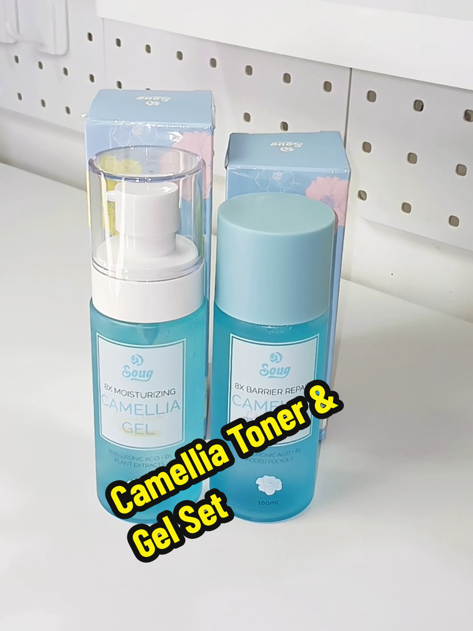 SOUG Camellia Toner and Gel Set  Vitamin B5 Barrier Repair Hyaluronic Acid Moisturizing Skincare Set. #soug #sougtoner #camelliatoner #skincare #skincareroutine 