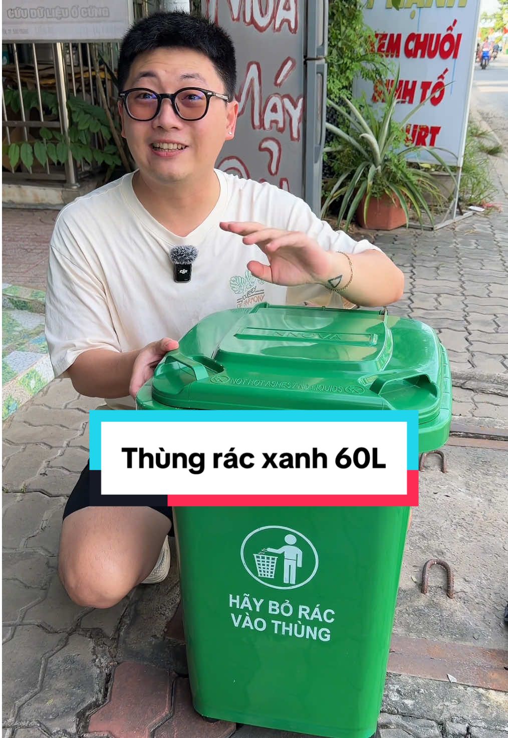 Thùng rác 60L có nắp kín #thungrac #thungracconapday #thungracxanh #thungracmoitruong 
