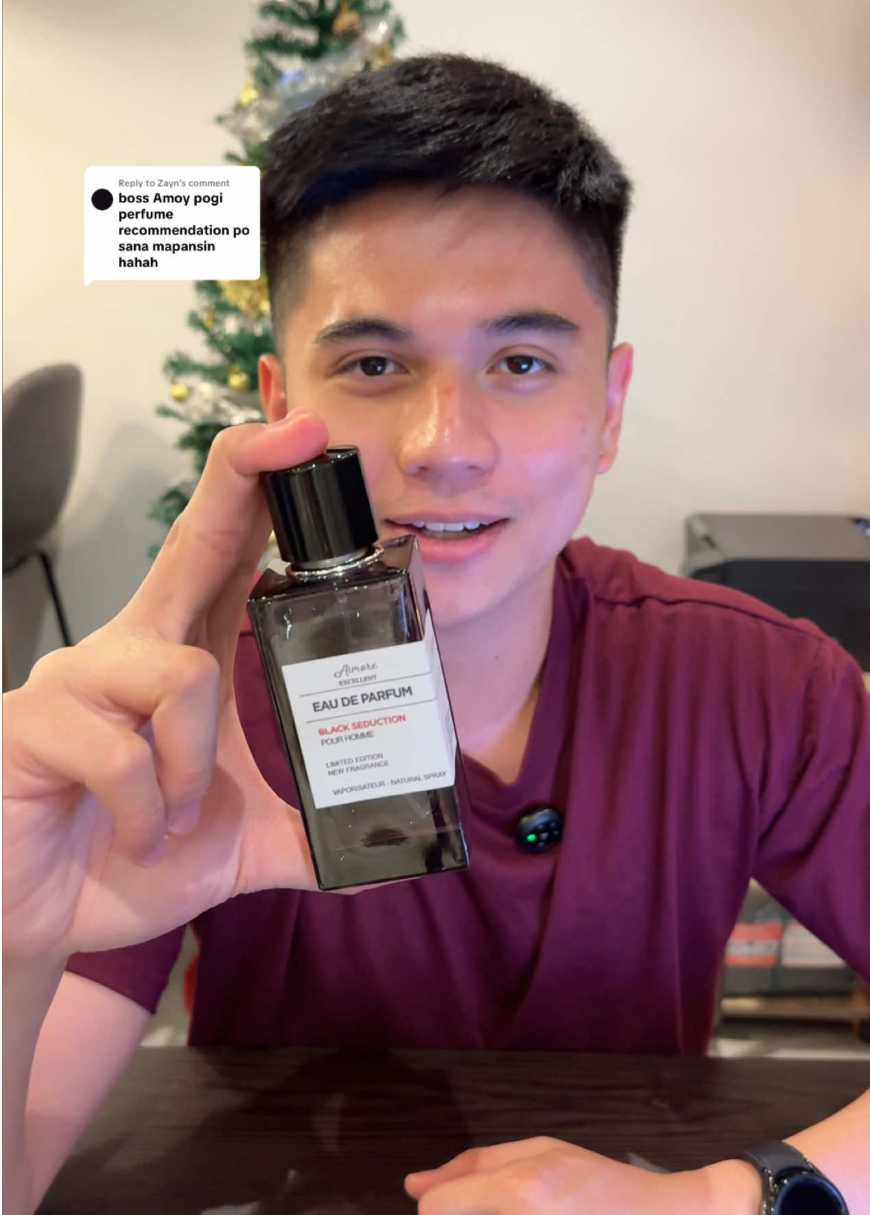 Replying to @Zayn itong Aimore Eau De Parfum Black Seduction  #perfumeformen #pabango #fragrance #mensperfume #perfume