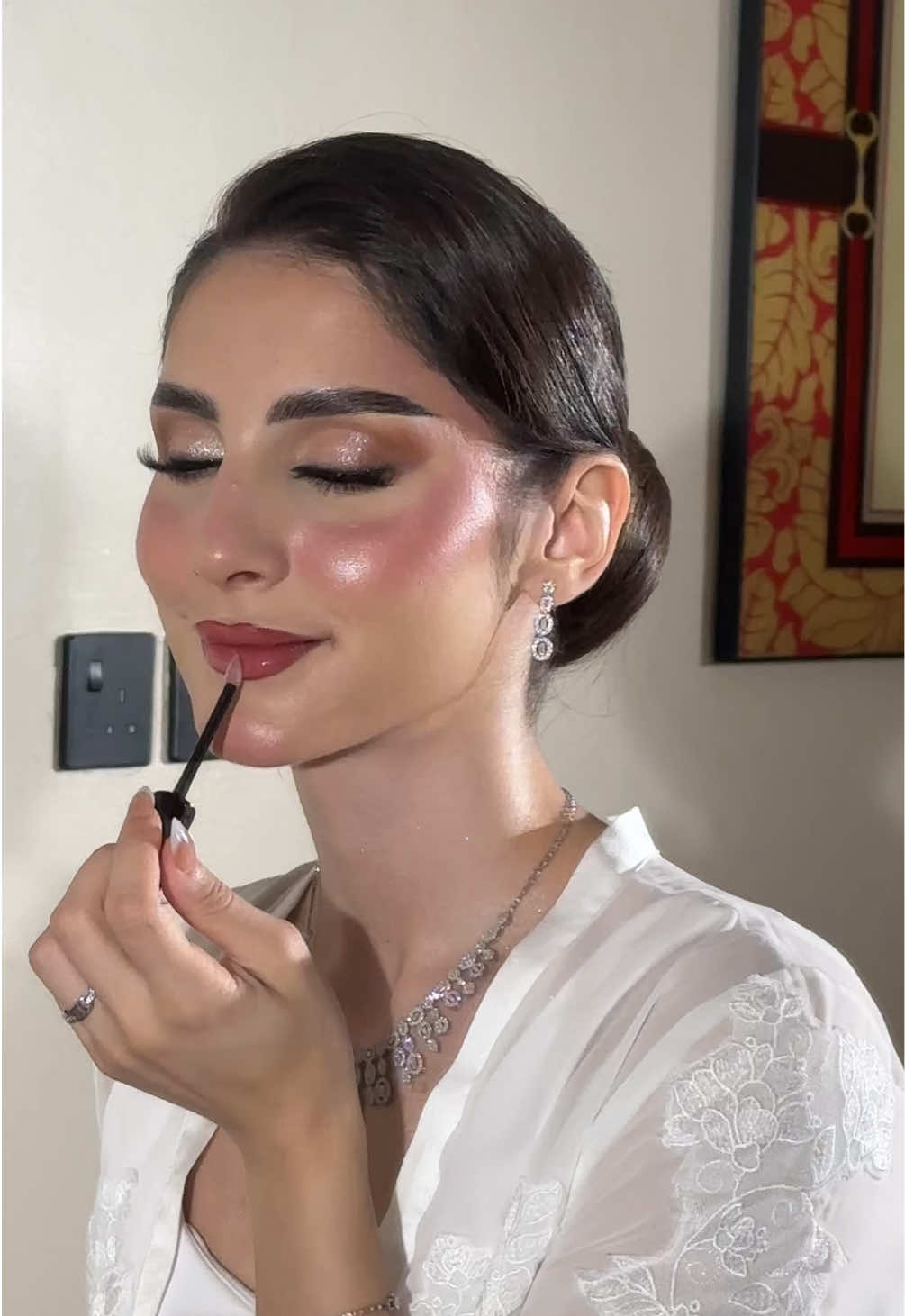 لوك عرايسي الفترة الاخيره!! Soft glam bridal look tutorial 💕  #fyp #makeuptutorial #الرياض #explore 