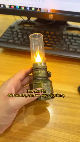 Đèn dầu dùng pin trang trí bàn thờ, bàn làm việc đẹp lắm ạ #dendaupin #tamlinh 
