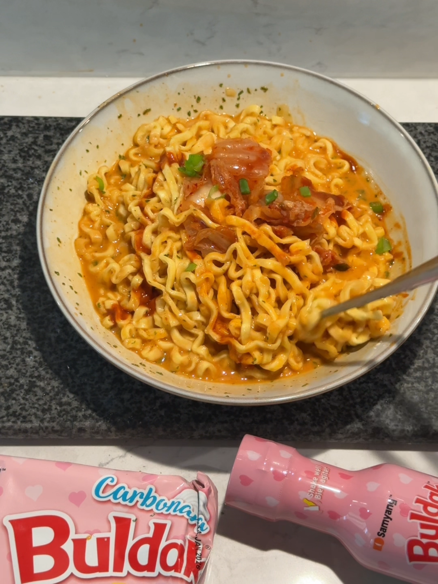 Buldak mayo recipe 🍜✨ ##buldak #fyp #viral #Recipe #noodles