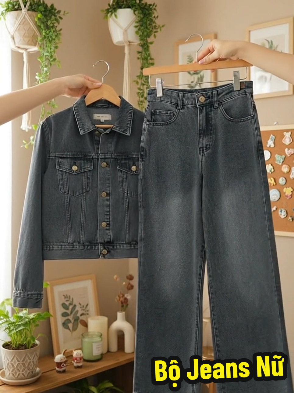 Set jean tay dài có bo chun #setjean #aojean #quanjeannu #xuhuong #shopdoxinhnu 