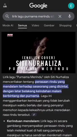 Purnama Merindu - English Version (Original Songby Siti Nurhaliza) Resep telur dadar sederhana Bahan-bahan: 2 butir telur ayam  1 batang daun bawang   1 batang seledri   1 siung bawang putih   1 siung bawang merah   Garam dan kaldu bubuk secukupnya   Cara Membuat: Kocok telur bersama garam dan kaldu bubuk hingga tercampur rata.   Iris tipis daun bawang dan seledri, lalu tambahkan ke dalam adonan telur. Kocok kembali hingga merata.   Panaskan teflon atau wajan, beri sedikit minyak goreng. Tuangkan adonan telur, lalu masak hingga matang dan berwarna kecoklatan. Jangan lupa balik agar matang merata.   Telur dadar siap disajikan! Lagu ini dibuat dengan menggunakan Bantuan Teknologi Kecerdasan (AI). Karya asli sepenuhnya milik pencipta, label, dan publisher terkait. Video ini bersifat interpretasi/eksperimen untuk keperluan kreatif & edukasi. Saurce Youtube : AIVoice Studio #sitinurhaliza #purnamamerindu #coversong #englishversion #fyp 