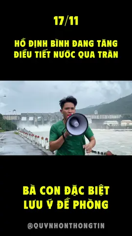 ⚠️ Bà con lưu ý Hồ Định Bình đang tăng điều tiết nước qua tràn, cảnh báo ngập vùng thấp trũng ở hạ lưu, lưu ý Tuy Phước Đông bị ngập! #baokalmaegi #dapdinhbinh #xalu #lulutmientrung #chuyenquynhon 