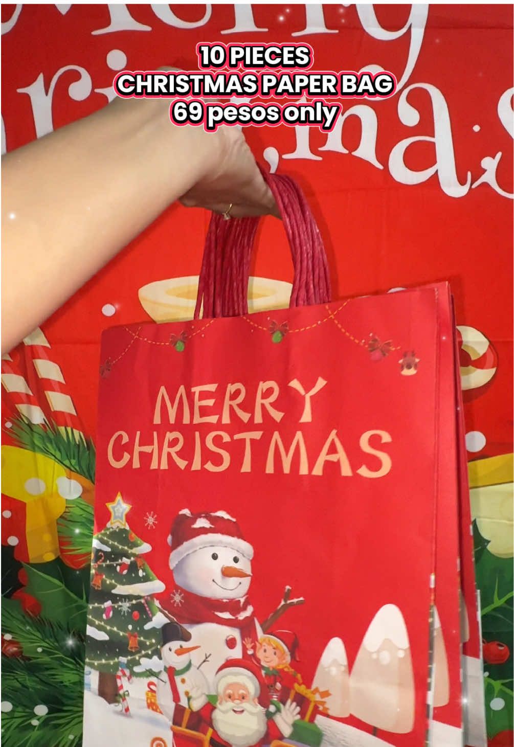 Christmas Gift bag  Christmas paper bag  10 pieces Christmas paper bag #paperbag #christmasgiftbag10pcs #christmaspaperbag #christmasbag 