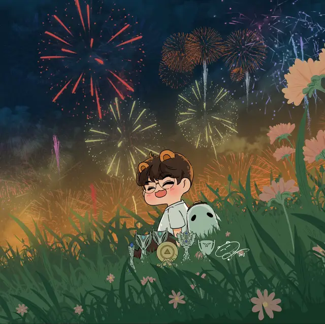 Comm được đặt bởi @Pandayusi hí hí iu thế k biếtttt ψ(｀∇´)ψ #gumayusi #T1 #art 