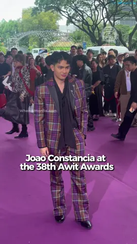 Joao Constancia looking absolutely dapper on the violet carpet at the 38th Awit Awards! 🤵💜#38thAwitAwards #AWITxVIBE #Legit