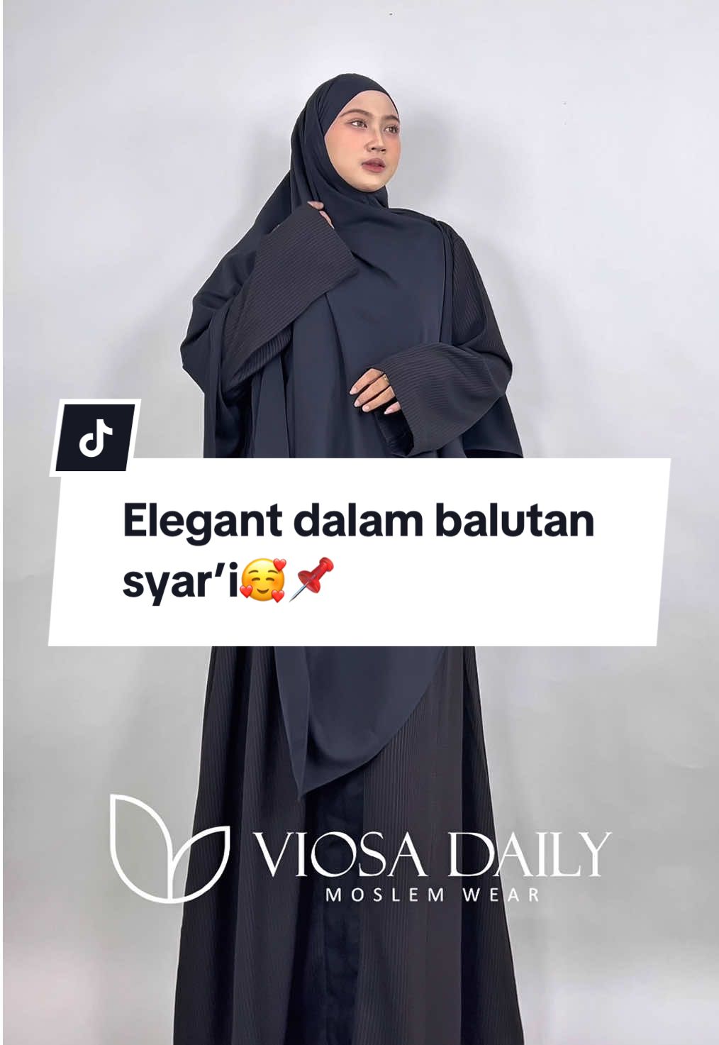 Linea Abaya Jetblack NonCombi😍📌 #viosadaily #withviosadaily #abayaset #gamisset #abaya           