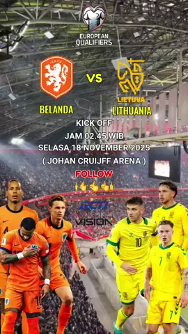 Prediksi Belanda vs Lithuania di WCQ 2026 zona Eropa pada Selasa dini hari (18/11/2025), mengarah ke poin krusial bagi Tim Oranje menuju putaran final Piala Dunia 2026. Laga dari Johan Cruyff Arena, Amsterdam, Belanda, dapat disaksikan secara live di RCTI dan Vision+ mulai pukul 02.45 WIB. Belanda sedang dalam tren positif untuk memastikan 1 tempat di putaran final Piala Dunia 2026. Tim Oranje masih kukuh di puncak klasemen Grup D dengan 17 poin, unggul 3 angka dari Polandia di peringkat 2 (14 poin). Di kubu seberang, Lithuania diprediksi bakal bermain lepas usai dipastikan gagal lolos ke Piala Dunia 2026. Saat ini, Lithuania masih terbenam di dasar klasemen Grup D dengan 3 poin. #creatorsearchinsights #tiktokviral #fyppppppppppppppppppppppp #holland #lithuania 