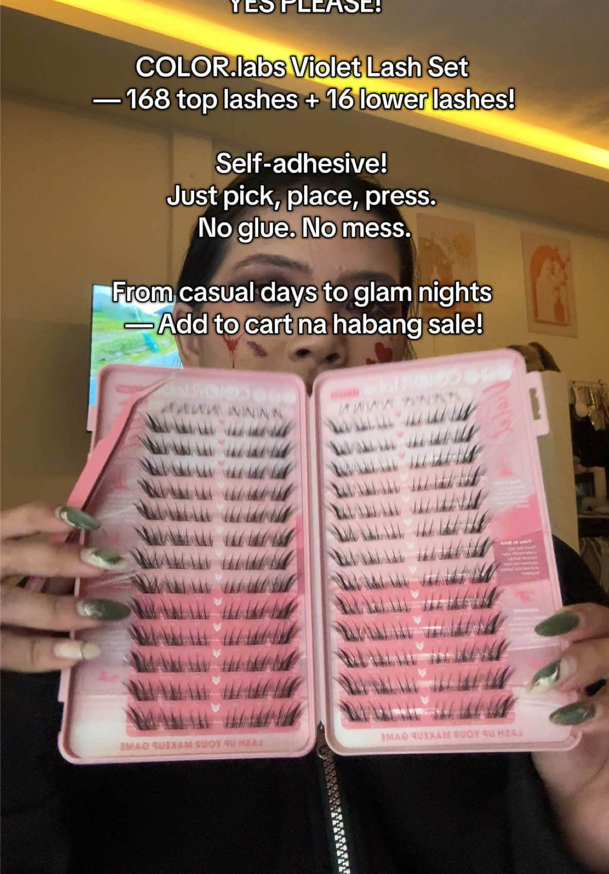 Glue-free lashes that LAST. 184 pcs for natural to glam looks 😍 Color.labs Violet Set — with lower lashes + free tweezers! Add to cart while on SALE ✨ #Lashes #GlueFreeLashes #DIYLashes #SelfAdhesiveLashes #clusterlashes  