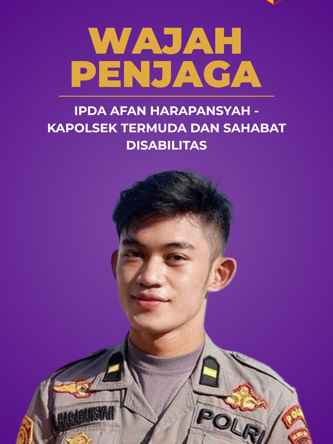 Seorang kapolsek berusia 22 tahun saat dilantik, tetapi hatinya besar. 💡Polisi Ipda Afan Harapansyah: pemimpin muda, mahir bahasa isyarat, dan punya misi sosial nyata — mendampingi warga disabilitas dan membuka kelas gratis. Apa pendapat kamu tentang generasi baru Polri seperti dia? #IpdaAfan #KapolsekMuda #PenjagaNegeri #Polri #Polisi  #PelayananPublik #PemimpinMuda #PolisiHumanis