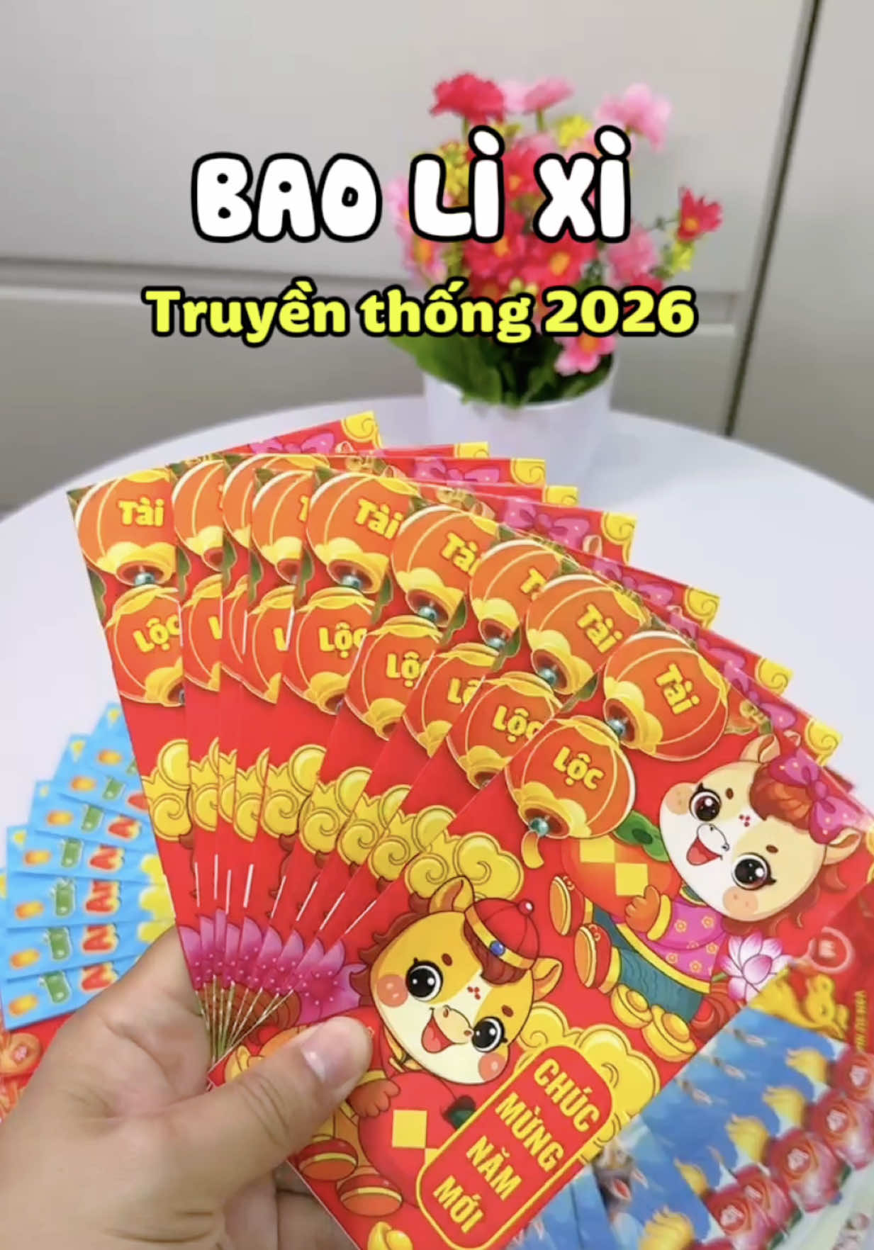 Set 100 bao lì xì truyền thống mix đủ màu đẹp #baolixi #tet2026 #lixi #baolixitet #methamriviu 