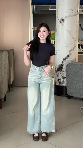 Quần jean suông #thoitrangnu #LanBun🛍️ 