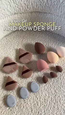 14pc Set Makeup Sponge and Powder Puff with Bottle. #makeup #makeuppuff #makeupsponge #fingerpuff 