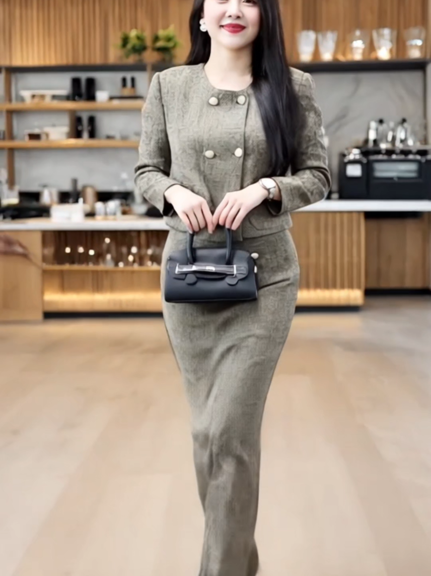 Set dạ tiêu áo và chân váy áo cổ tròn phối chân váy bút chì xẻ trước phù hợp đi chơi đi tiệc xinh xắn dễ thương #shophongphu #setda #TikTokFashion #xuhuongthoitrang 