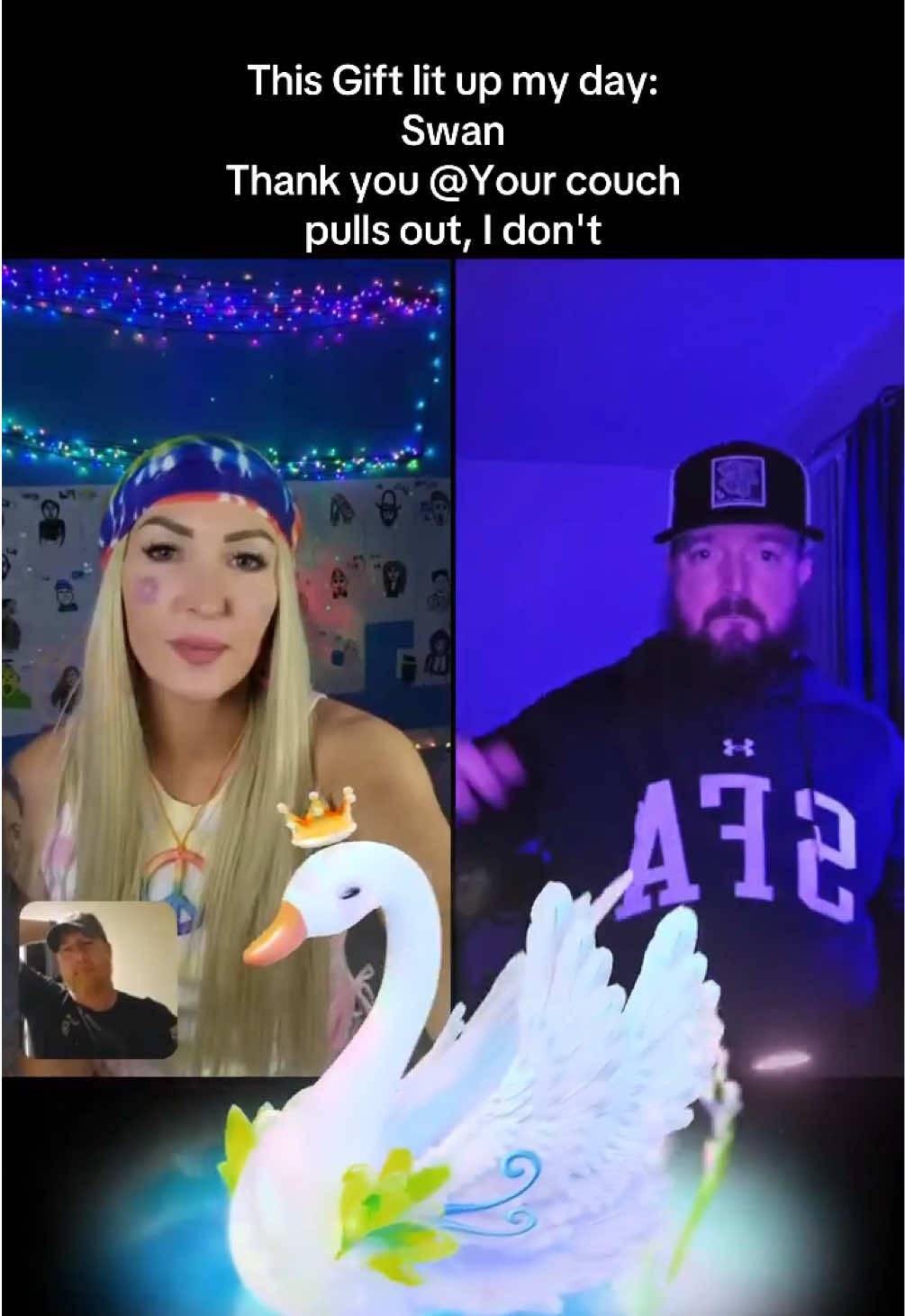 Your couch pulls out, I don't, thank you for this wonderful Gift sent in my LIVE! I'll cherish this moment forever.@Your couch pulls out, I don't #tiktoklive #livehighlights #livegift #swan 
