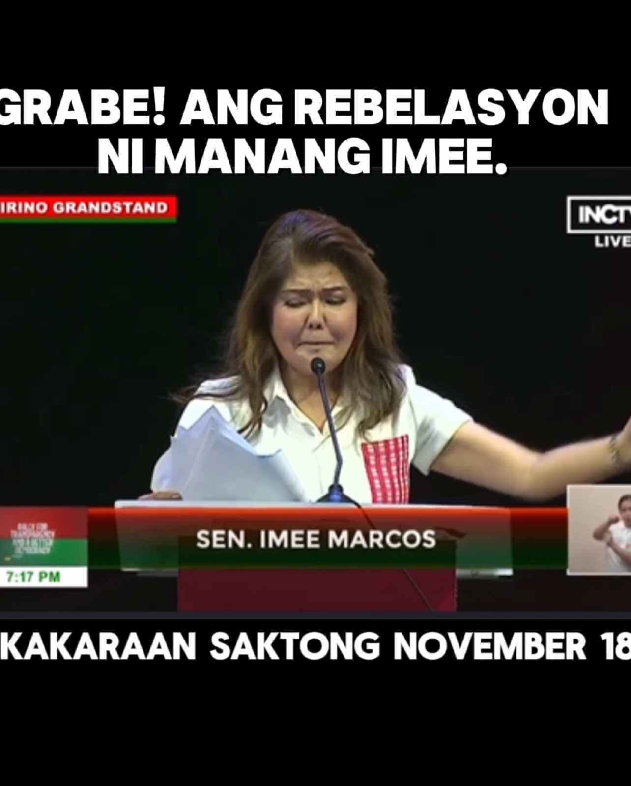 Rebelasyon ni Manang Imee sa INC National Peace Rally! Grabe! 