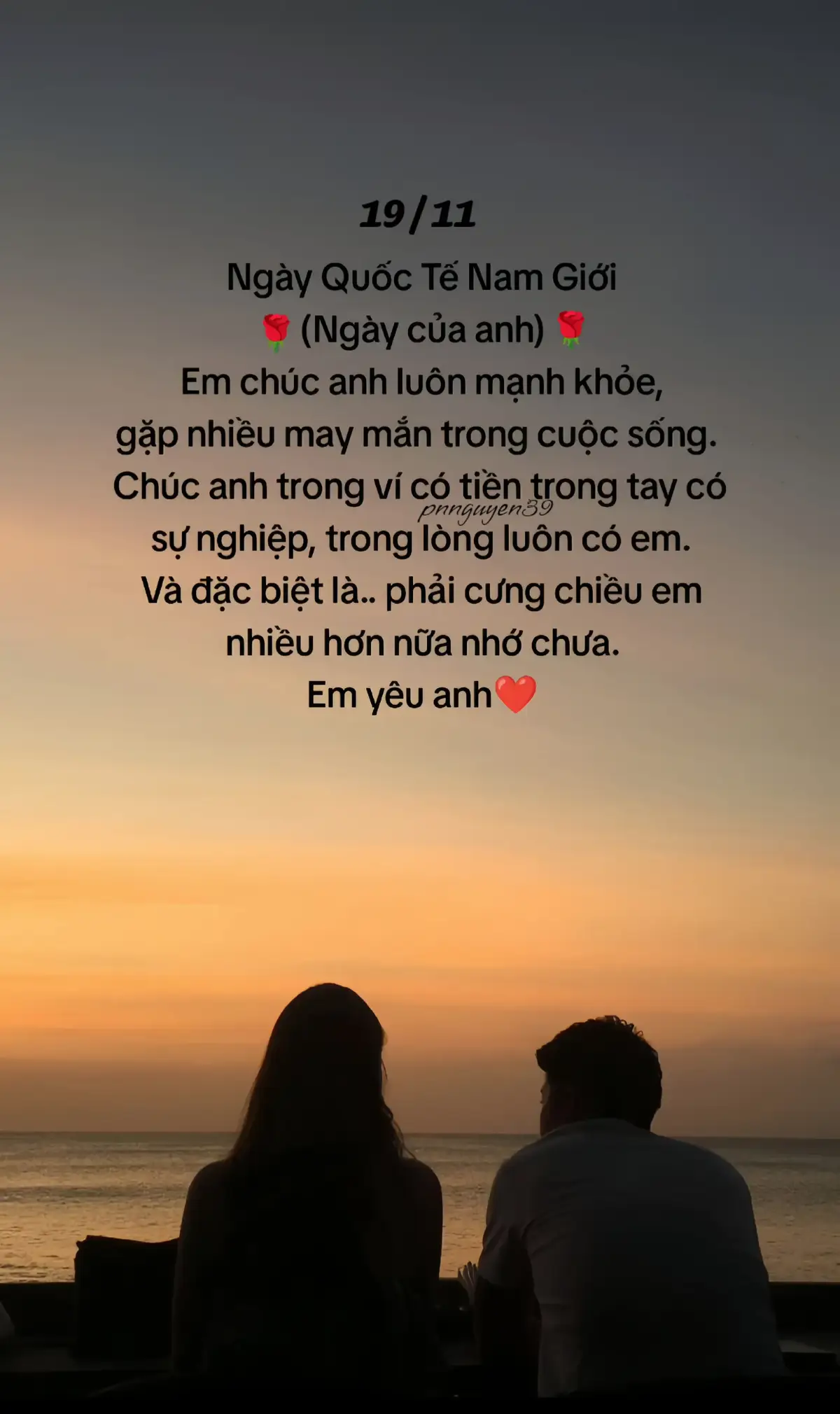Gửi anh ngày lễ 19/11 🌹❤️ #pnnguyen39 