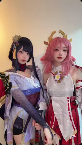 💜🩷 #raidenshogun #yaemiko #GenshinImpact #cosplayer #cosplay 