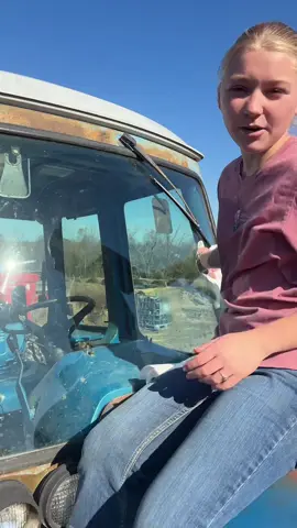 We got to keep those tractor windows clean for the farmer.#farmgirl #tractor#farmer