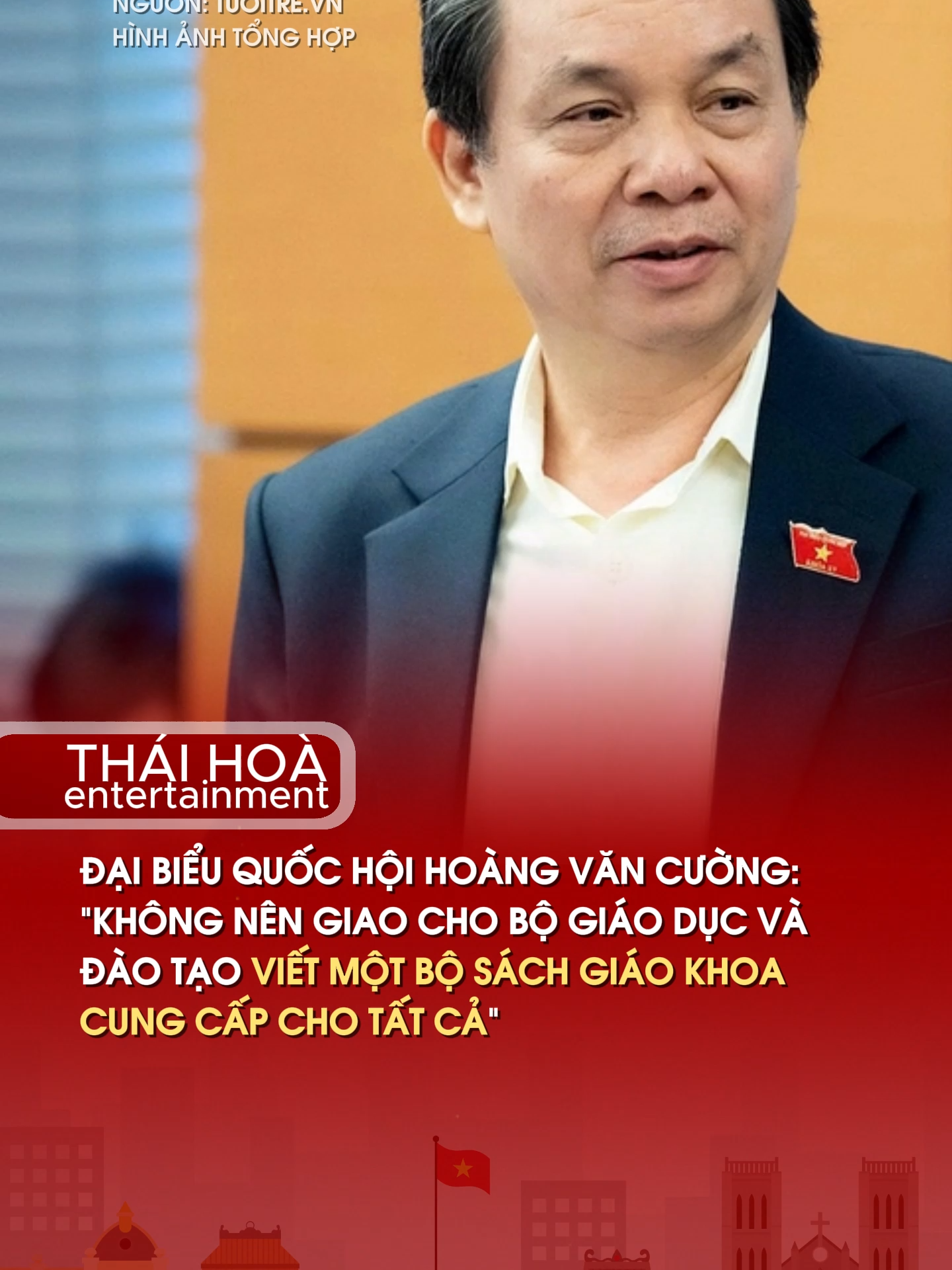 ĐẠI BIỂU QUỐC HỘI HOÀNG VĂN CƯỜNG: “KHÔNG NÊN GIAO CHO BỘ GIÁO DỤC VÀ ĐÀO TẠO VIẾT MỘT BỘ SÁCH GIÁO KHOA CUNG CẤP CHO TẤT CẢ”.  #SáchGiáoKhoa #GiáoViên #TháiHoàEntertainment