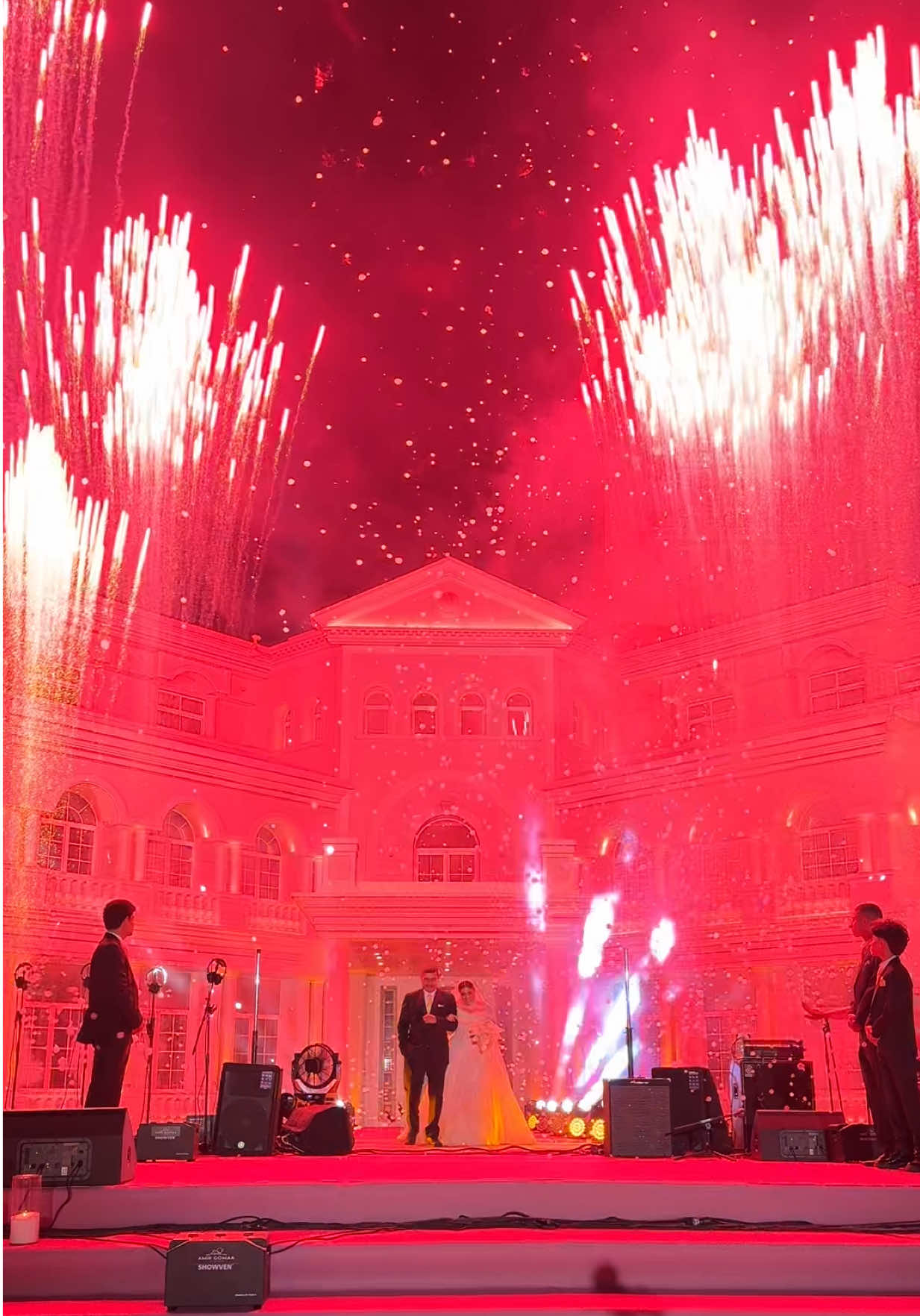 The moment she walked in… the sky lit up. 💫🔥  #BrideEntrance #FireworksLove #WeddingMagic #BrideGoals