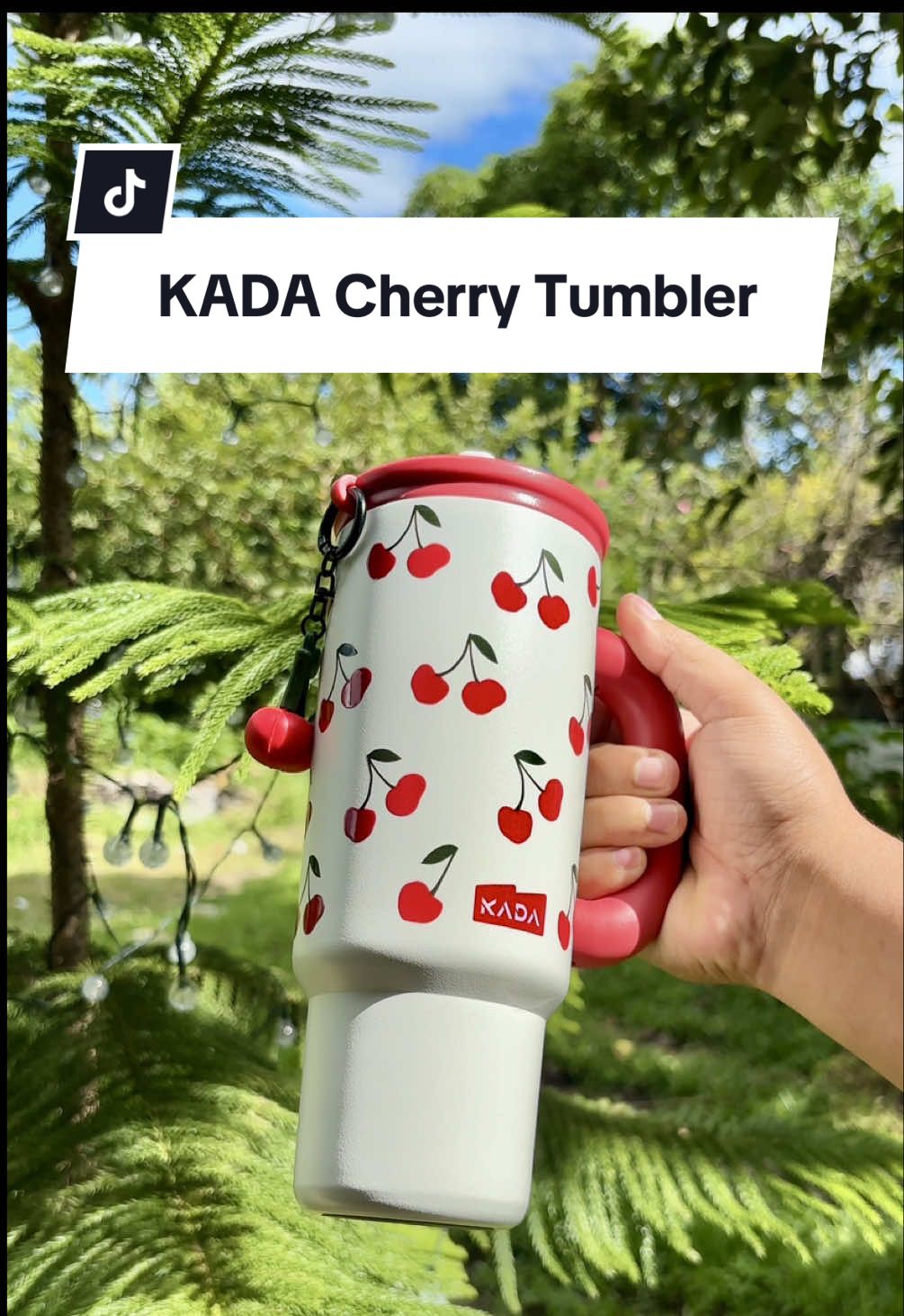 KADA Cherry Tumbler 700ml Anti Slip with Straw #tumbler #kadatumbler #tumblerviral #tumblersoftiktok #tumblerstainless 