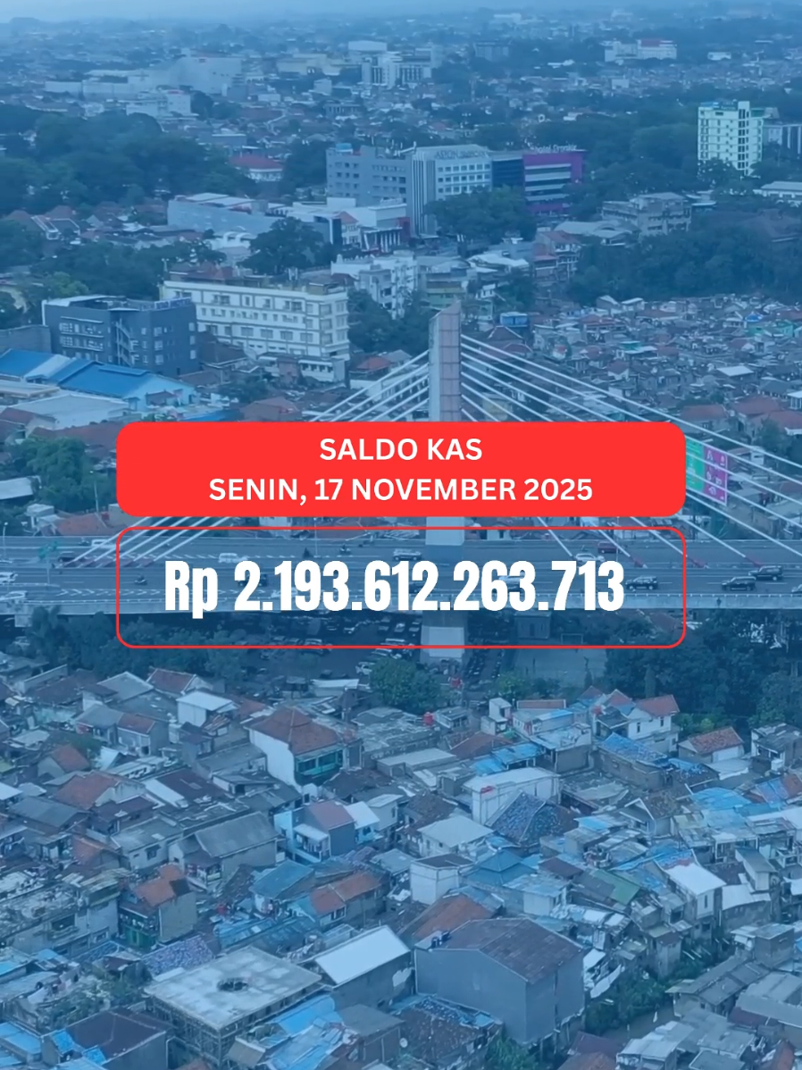 Wargi Jabar, kami kembali sampaikan posisi saldo kas RKUD Pemprov Jabar. Edisi Senin 17 November 2025