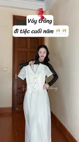 Váy trắng đi tiệc cuối năm 🥂🥂🎉🎉  #xuhuong #thoitrang #phoidodep 
